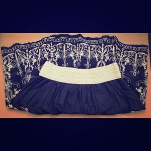 METRO WEAR Floral Pattern Blue Skirt- Size L